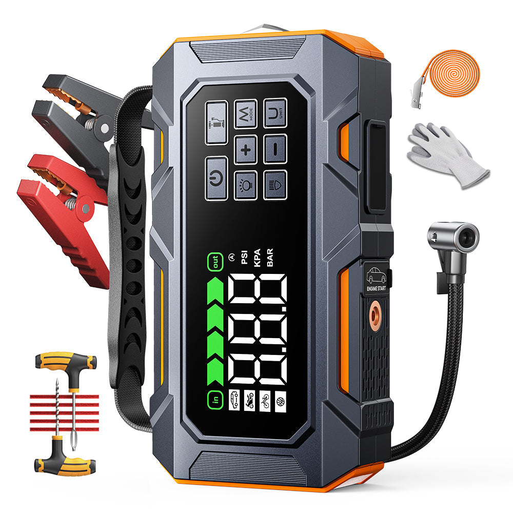 Buture Beta09 Car Jump Starter 8000A with 160 PSI Air Compressor丨16-in-1 Roadside Kit