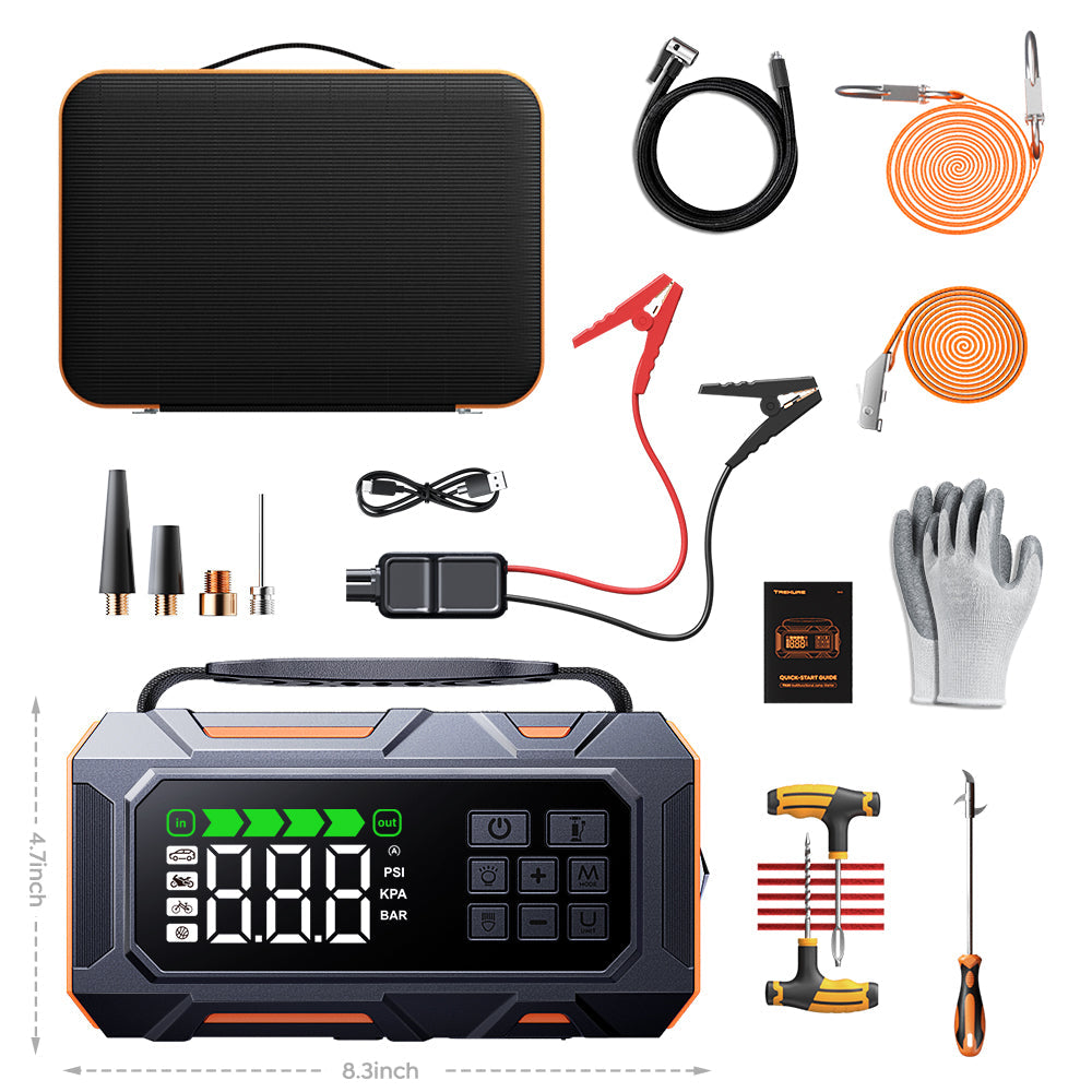 Buture Beta09 Car Jump Starter 8000A with 160 PSI Air Compressor丨16-in-1 Roadside Kit